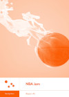 Cover of the book NBA Jam by Reyan Ali. It has a picture of a basketball on fire on lightly orange field.